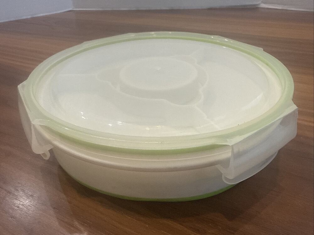 Weight Watchers WW On-The-Go Collapsible Bowl Salad Lunch Container Green White